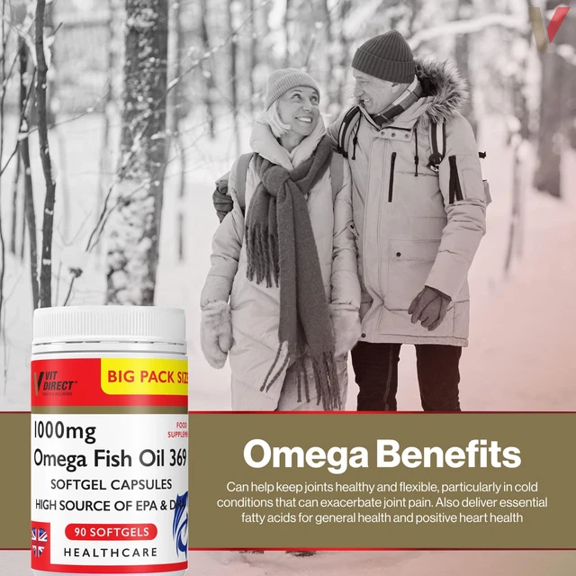 OMEGA FISH OIL 369-90 Soft Gel Capsules 1000mg High Source of EPA & DHA ...