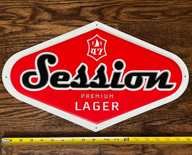 FULL SAIL Brewing Beer Sign SESSION Lager Metal Tin Tacker Beer Sign ~ OREGON