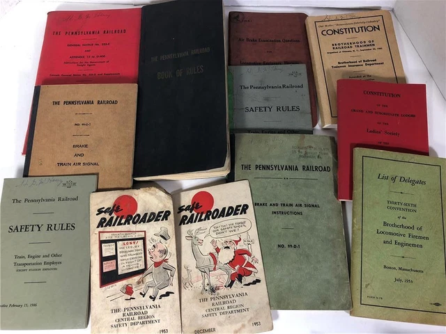 Vtg Lot PRR Pennsylvania Railroad Rule Book Instructions Safety Train Books RARE