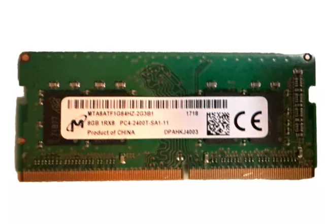 Micron 8GB 1x8GB 1Rx8 PC4-2400T-SA1-11 MTA8ATF1G64HZ-2G3B1 Laptop Ram