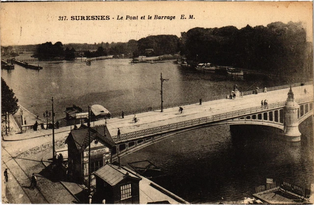 CPA Suresnes Le Pont et le Barrage (1314855)