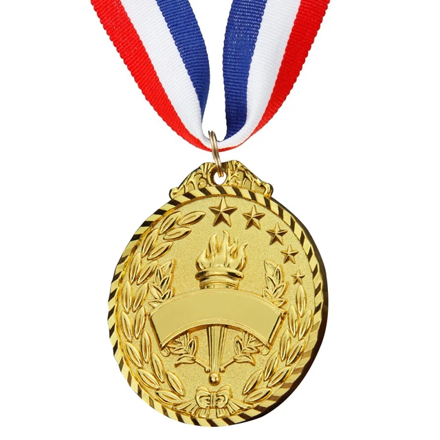 Fackelmedaillen-Souvenir-Sportwettbewerbspreis mit Schleifenband (Gold) HY#U