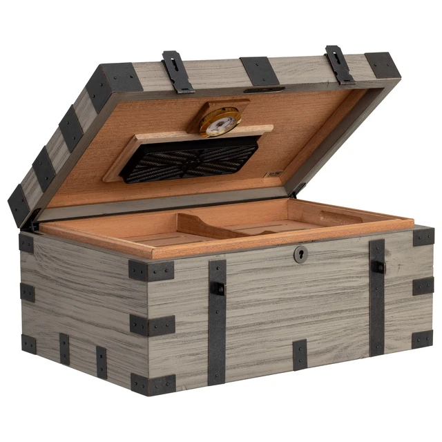 Renaissance Humidor, Rustic, Solid Reclaimed Wood, by Quality Importers 2