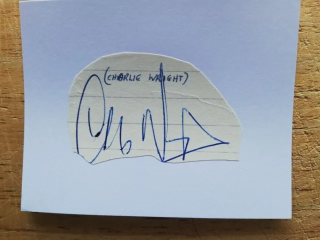 Charlie Wright Charlton Athletic Legend Hand-Signed Index Card