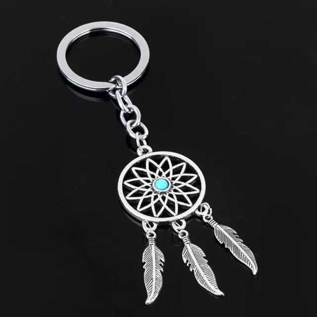 Silver Charm gift Dream Catcher Keyring Feather Tassels Key Chain Ring Keychain