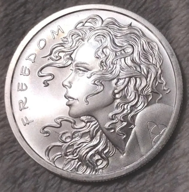 2022 Freedom Girl Silver Shield Silver Round Coin 1 oz .999 Silver In Capsule.