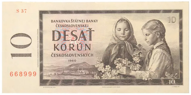 Tschechoslowakei ČSSR - Geldschein BANKNOTE - 10 Kronen Korun 1960 Orava Kinder