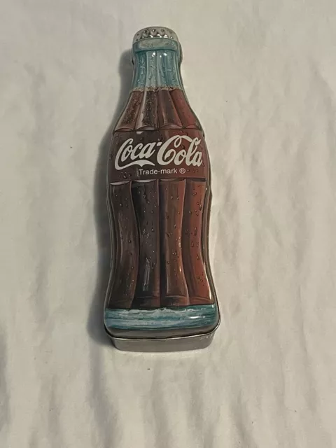 Coca Cola Bottle Shaped Tin Box 1996 great shape