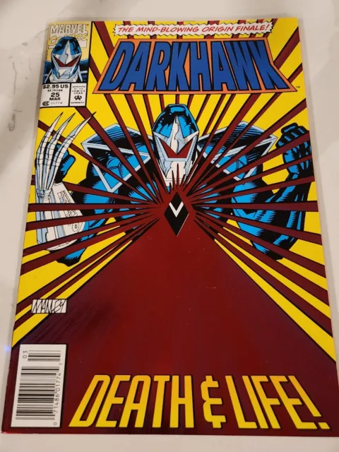 Darkhawk #25 (Marvel 1993) Red foil cover, origin story & Fold Out Poster