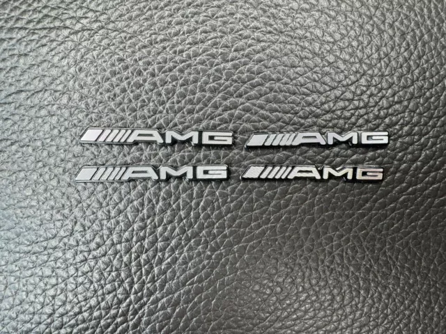 4x AMG Sticker Emblem Logo Aufkleber Mercedes - Aluminium