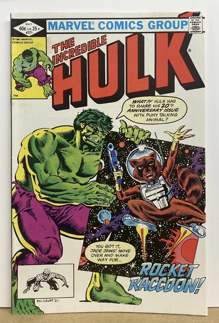 THE INCREDIBLE HULK #271 1st App of ROCKET RACCOON Guardians Of The Galaxy