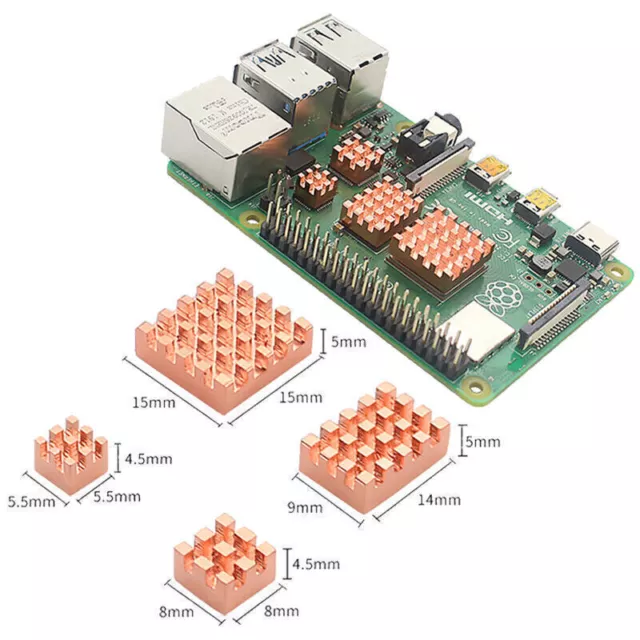 Refroidisseur de radiateur en cuivre pour Raspberry Pi 4 modèle B