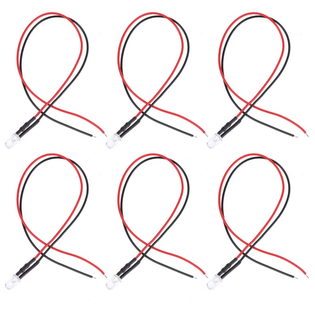 YOKIVE 10 Pcs Light Emitting Diode, Semiconductor 2 Pin Clear Round Head LED, Keep Flashing, Great For Electronic Projects (White, 5mm, 3-3.4V