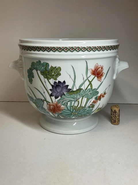 Pot Avec Couvercle Porcelaine De Paris - Décor Herbier Et Fleurs - Occasion