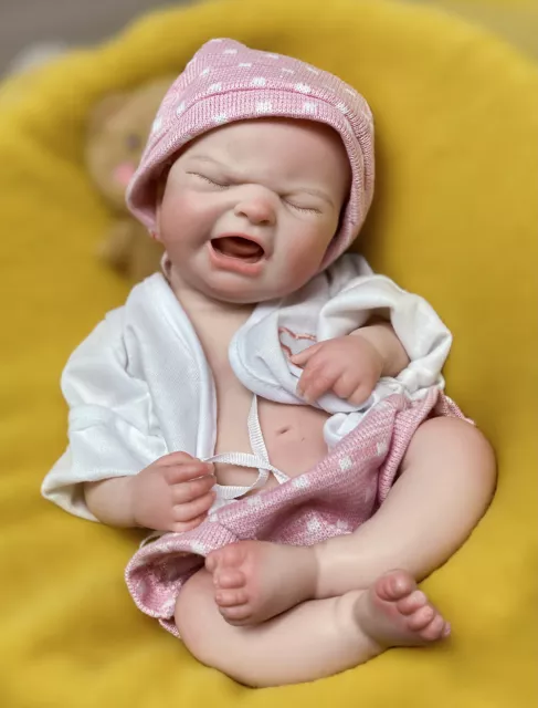 13inch Full Body Silicone Reborn Baby Girl Adorable Soft Silicone Newborn Doll