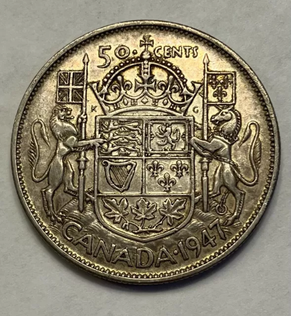 1947 CR7 Canada Silver 50 cents