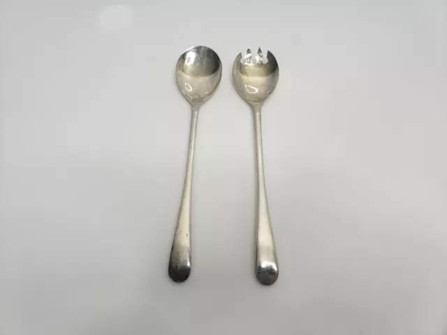 Vintage FB Rogers Salad Serving Fork & Spoon Set Silver Plated Italy