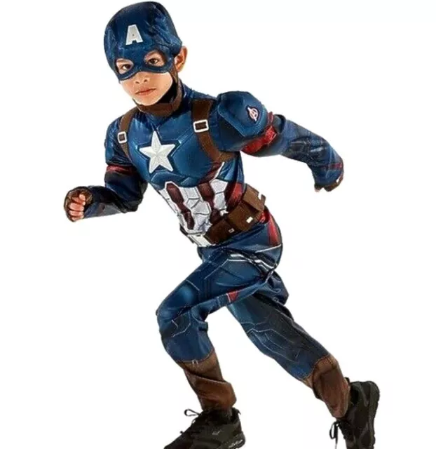 NWT DISNEY STORE Marvel Avengers Captain America Deluxe Costume Boys 9/10  $13.99 - PicClick