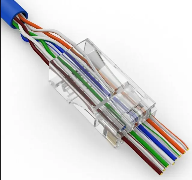 20 Pcs CAT6 Plug EZ RJ45 Network Cable Modular 8P8C Connector End Pass Through