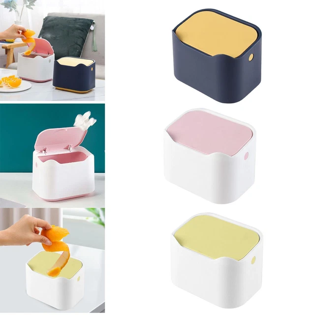 Mini Poubelle De Table Rétro - Petit Contenant Rangement - Pour Bureau, Chambre, Salle De Bain - Design Compact Et Décoratif