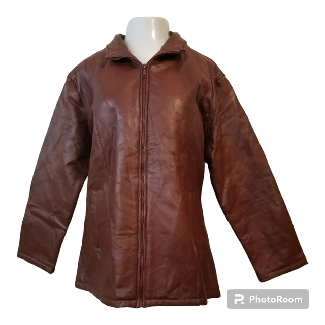 M Collect classic design quilted leather cognac brown.  100% leather...