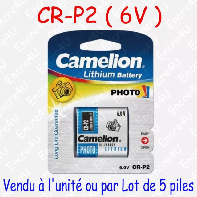 Pile Photo Lithium CR-P2 223 DL223A CRP2 6V 6 volts : à l'unité ou par lot de 5