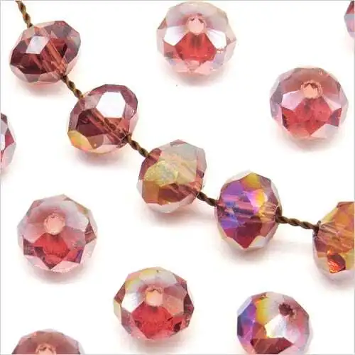 Lot de 20 Perles à Facettes Rondelles en cristal 8x6mm Améthyste