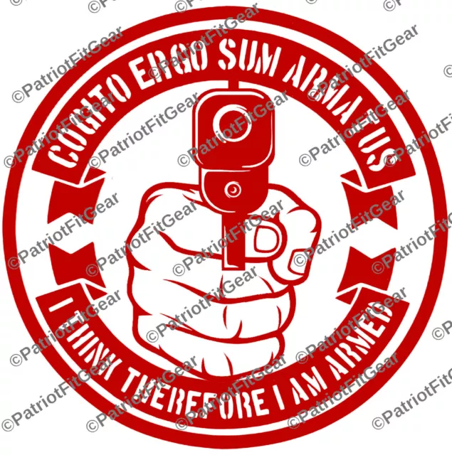 Molon Labe,10"x10",Cogito Ergo Sum Armatus,I Think Therefore I Am Armed,2A,Decal 3