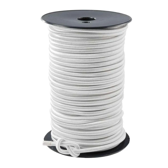 Tendeur élastique blanc en bobine - Ø 6 mm - 20M