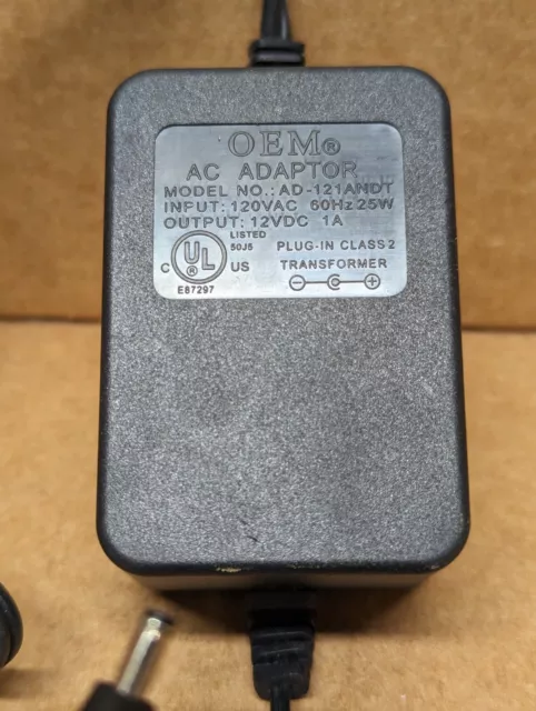 OEM AC ADAPTER AD-121ANDT 120VAC 60Hz 25W TO 12VDC 1A TESTED AND WORKING