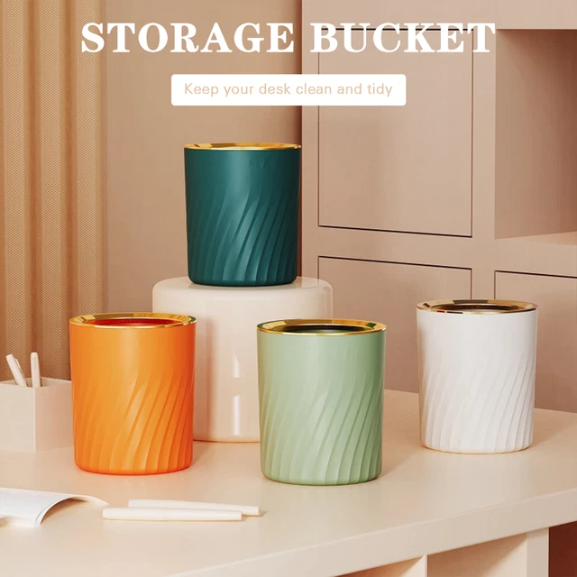 Mini Desktop Trash Can Dustbin Storage Basket Waste Garbage Bin for Home Offices