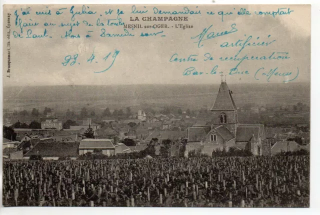 LE MESNIL SUR OGER - Marne - CPA 51 - the vines - general view - the church