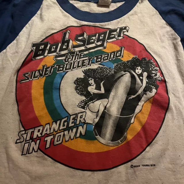 1970’S Vintage Bob Seger & The Silver Bullet Band Concert Raglan Pine Knob