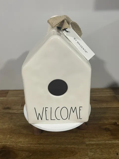 RAE DUNN  Square Birdhouse - WELCOME 8.5” Tall