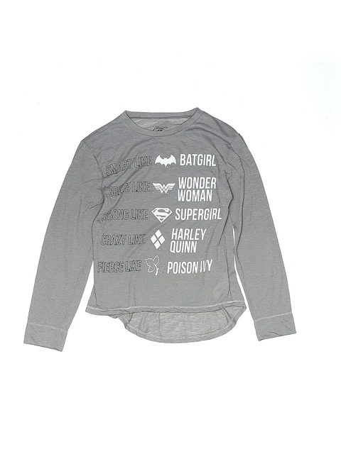DC Super Hero Girls Girls Gray Long Sleeve T-Shirt 10