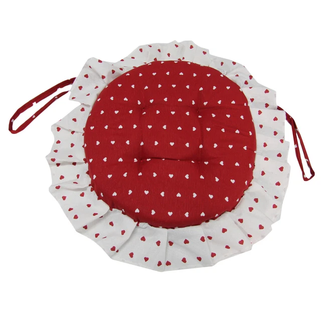 6 Cuscini Sedie Cucina Imbottiti - Rotondi, Con Elastico, Stile Shabby Chic Marrone