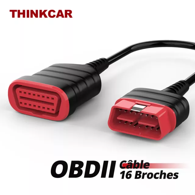 Câble extension prolongateur rallonge prise OBD2 diagnostic mâle à femelle 35cm