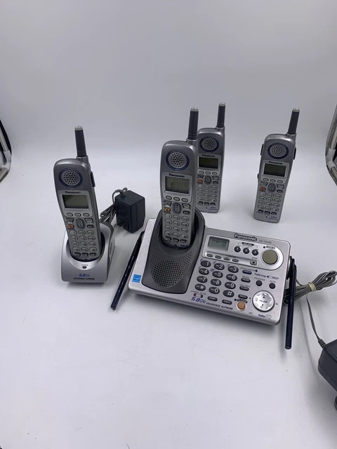 Panasonic KX-TG4240 Cordless Phone Bundle 5.8GHZ Caller IQ Handsets Untested