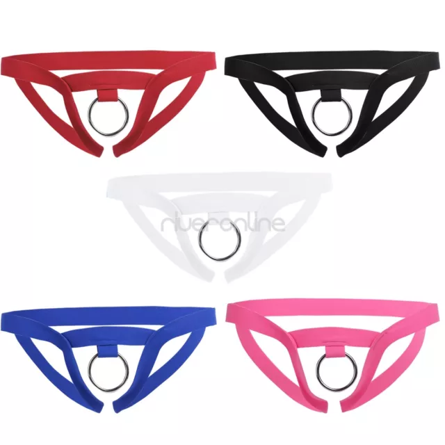 Herren Dessous Tanga G String Stretch Unterwäsche Sexy Bikini Slips mit O-ring