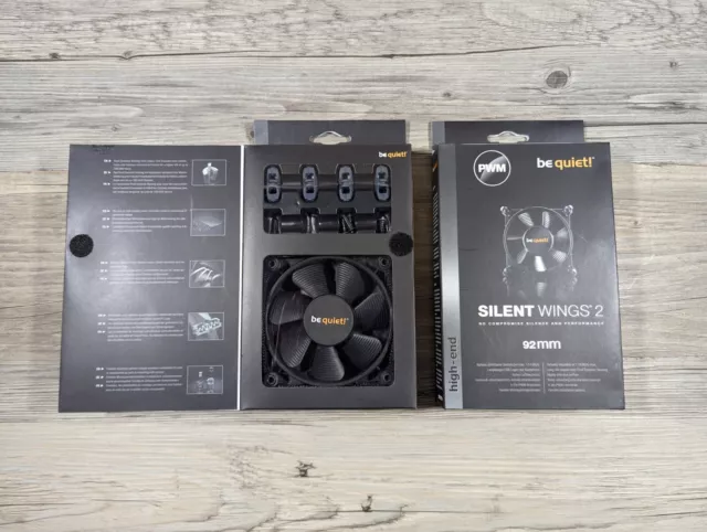 2x be quiet! Silent Wings 2 PWM, 92mm Lüfter Gehäuselüfter Fan