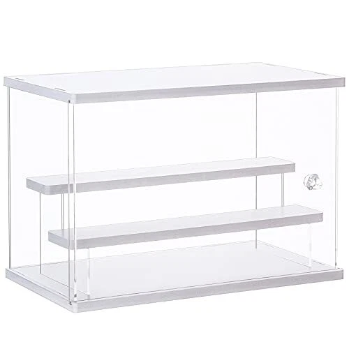 CECOLIC Acrylic Display Case Clear Display 315x180x218mm, 12.4x7x8.6in White