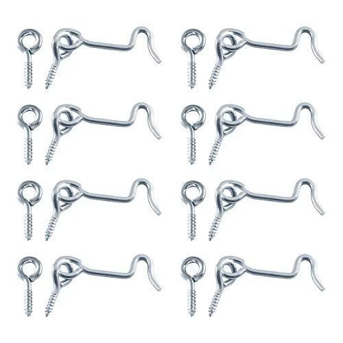 Zorfeter 8 Pcs 1.5" Cabin Hook Eye Latch Zinc Plated Gate Door Swivel Hook...