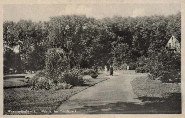 AK Wesermünde L. Partie im Stadtpark ungelaufen  (Nr. 1889)