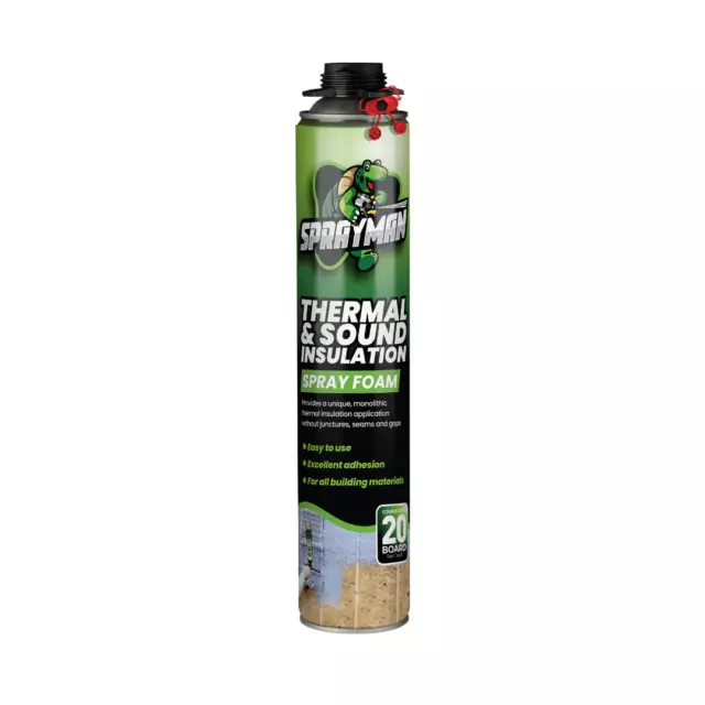 SPRAYMAN  Foam Insulation 1 Can | Closed Cell Spray Foam | 20 sqft coverage