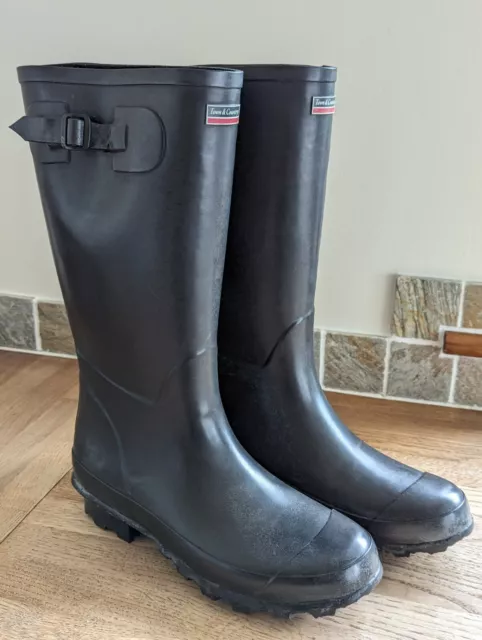 Town & Country black wellington boots UK size 10