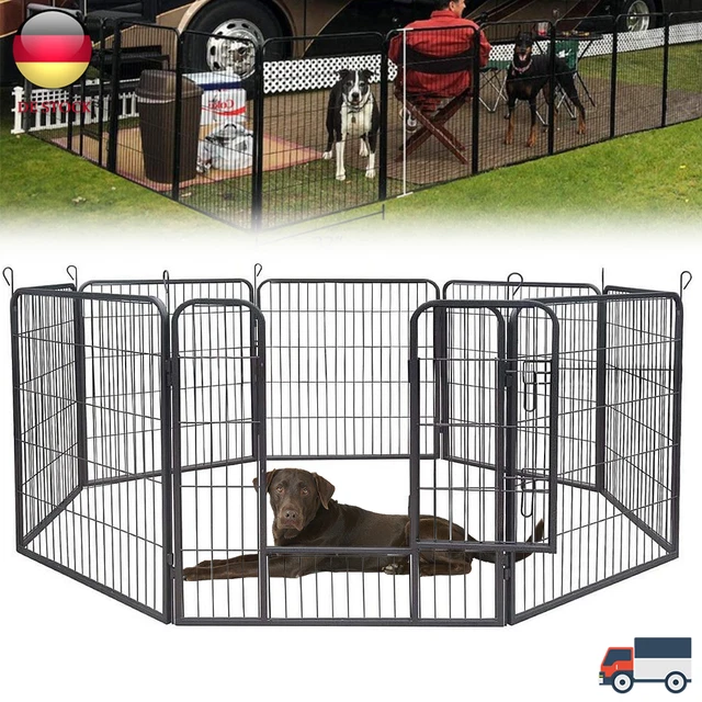 PawHut Hundeauslauf 12-teilig - Modularer Laufstall Für Kleine Hunde Innen & Außen