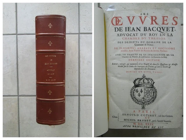LES OEUVRES DE JEAN BACQUET advocat du Roy / BELUT, 1644. EUR 300,00 ...