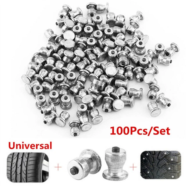 100pcs/8mm Pneu Clous Vis Voiture Camion Atv Roue Pneu Neige Piques Hiver