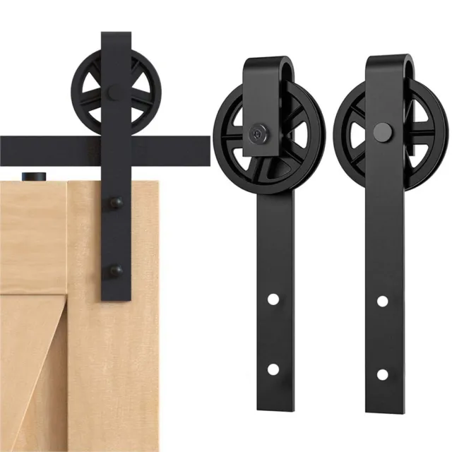 Sliding Barn Door Rail Pulley Aluminum Hanging Hanger Wheel Roller Hardware Kits