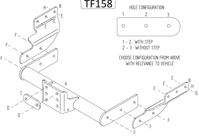 Towtrust Fixed Flange Automotive Towbar For Ford Transit Van 2000 - 2014